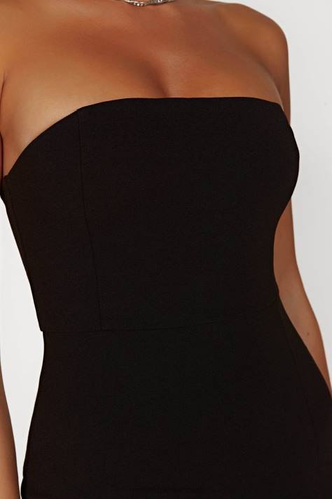 Meshki Rachel crêpe bandeau-mini-jurk met dijsplit kleding zwart XP0T613