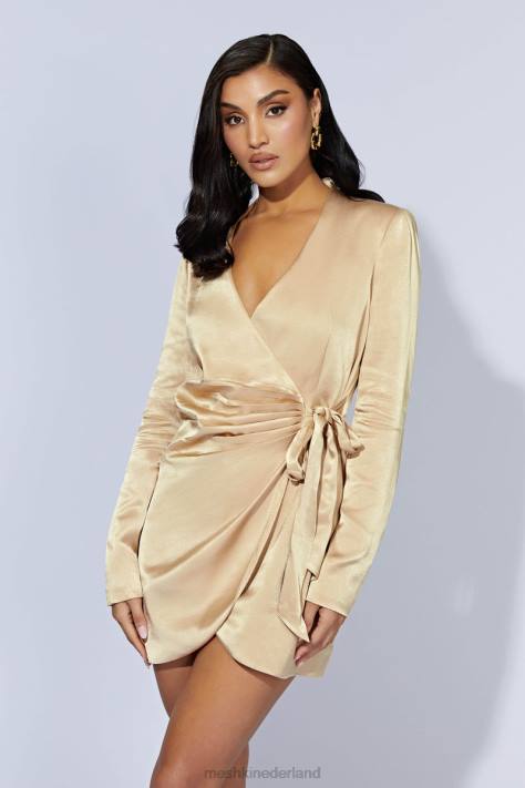 Meshki Saira mini-jurk met striksluiting kleding tarwe XP0T655