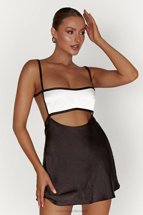 Meshki Veda tweekleurige mini-jurk kleding zwart XP0T263