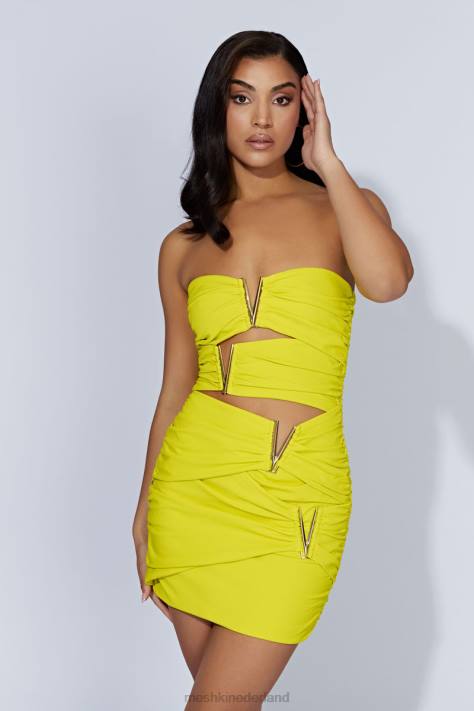 Meshki Victorie v-hardware mini-jurk kleding fris groen XP0T627