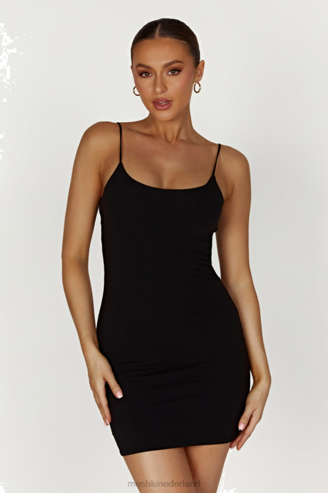 Meshki aylani cami mini-jurk kleding zwart XP0T229
