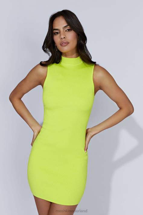 Meshki delia mouwloze gebreide mini-jurk kleding fris groen XP0T593