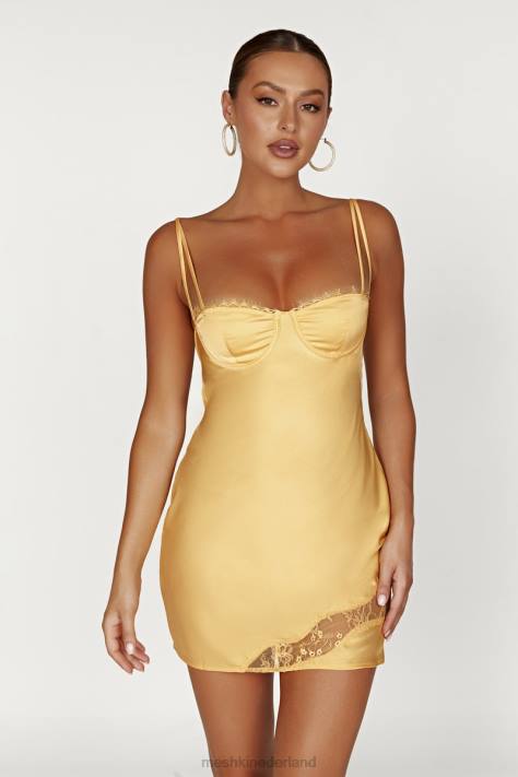 Meshki joslyn mini-jurk van satijnen kant kleding citroen XP0T168