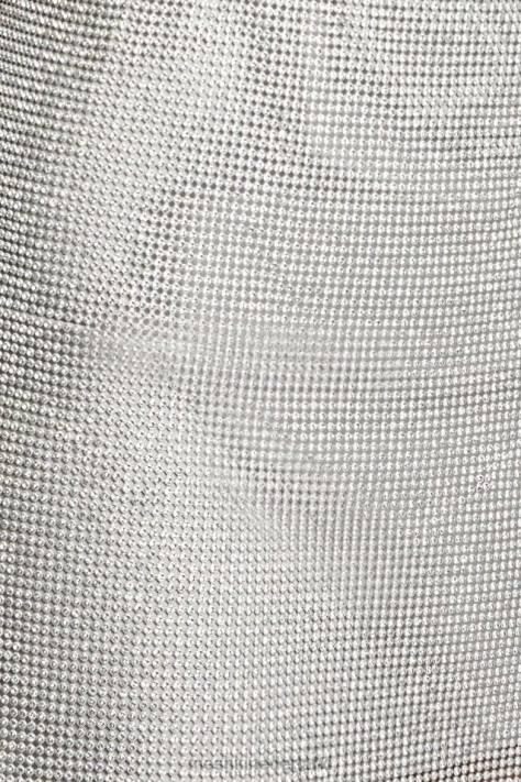 Meshki meilani mini-jurk van mesh met lage rug en diamanten kleding zilver XP0T185