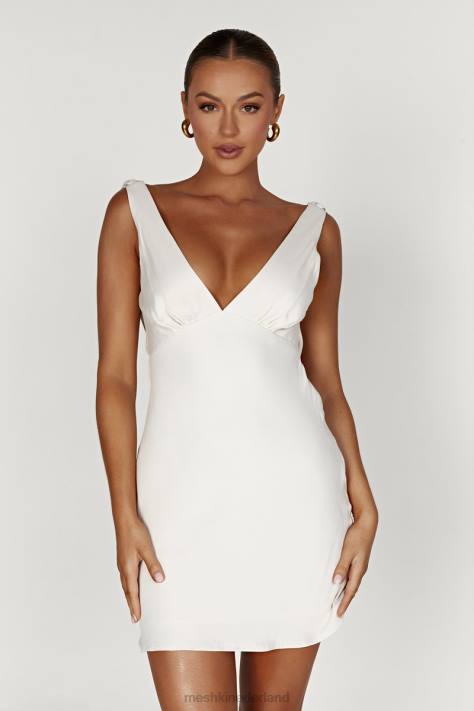 Meshki nadia satijnen mini-jurk met gedrapeerde achterkant kleding beige XP0T405