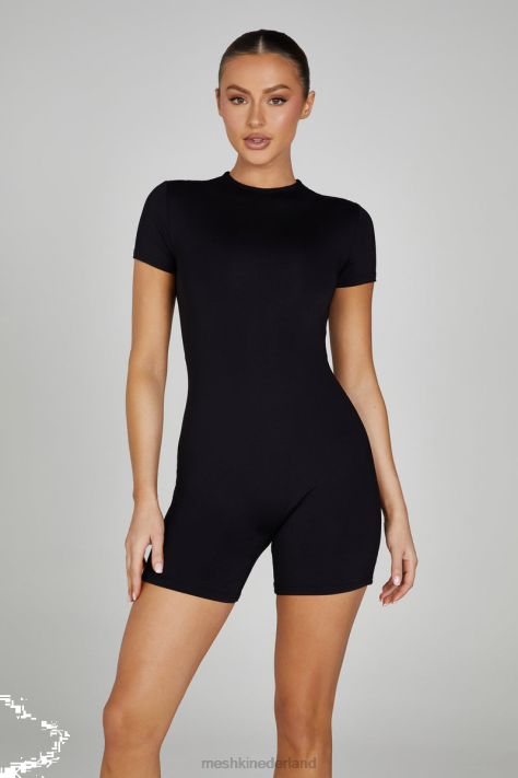 Meshki Francesca playsuit van gerecycled nylon kleding zwart XP0T1254