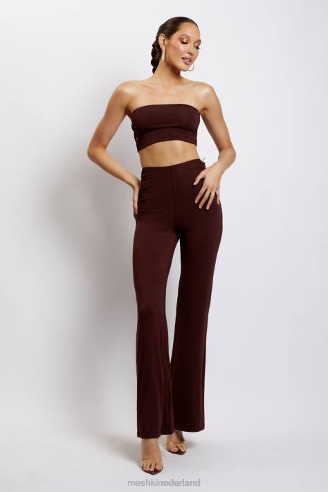 Meshki Eleanor bandeau met strik aan de zijkant kleding chocolade XP0T1192