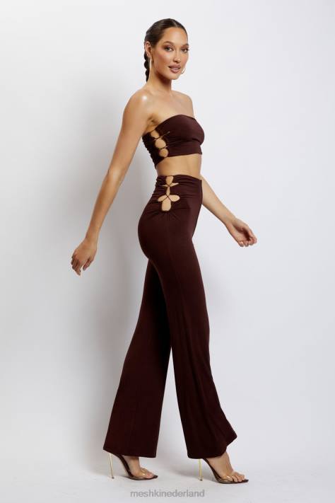 Meshki Eleanor bandeau met strik aan de zijkant kleding chocolade XP0T1192