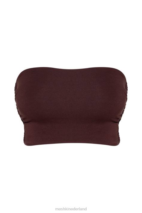 Meshki Eleanor bandeau met strik aan de zijkant kleding chocolade XP0T1192