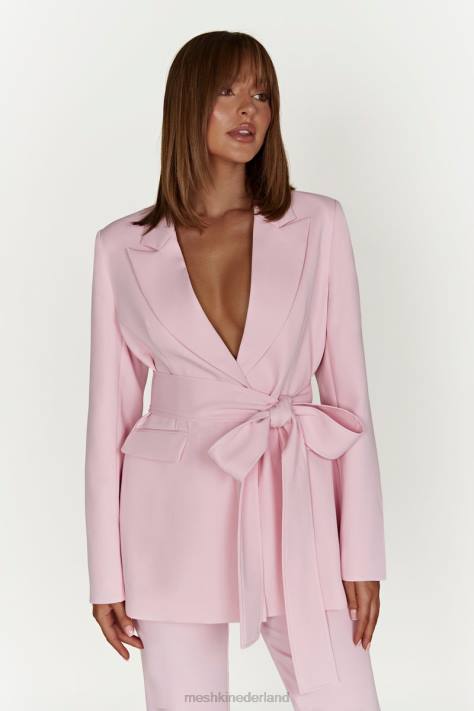 Meshki Arna oversized blazer met riem kleding roze blos XP0T1630