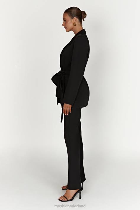 Meshki Arna oversized blazer met riem kleding zwart XP0T1643