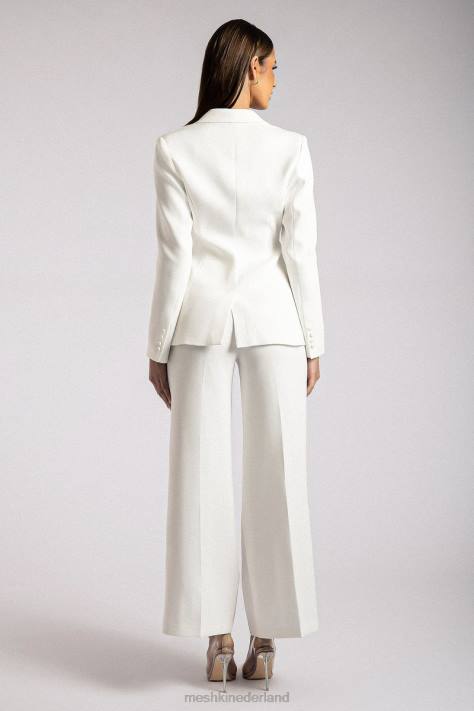 Meshki Holda getailleerde blazer met geknoopte taille kleding wit XP0T1626