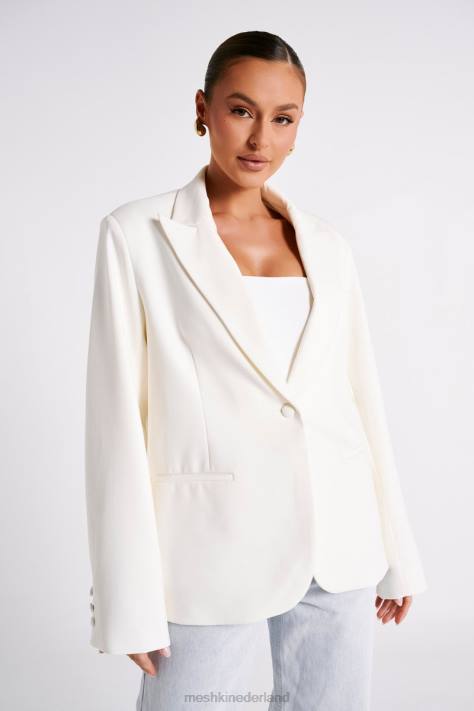 Meshki bexley oversized blazer met schoudervullingen kleding ivoor XP0T1624