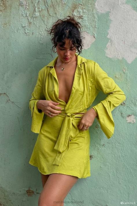 Meshki Annalise wikkeltop kleding chartreuse XP0T1047