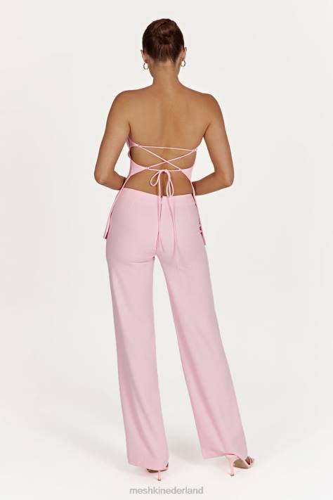 Meshki Astrid strapless top met strikband op de rug kleding roze blos XP0T892