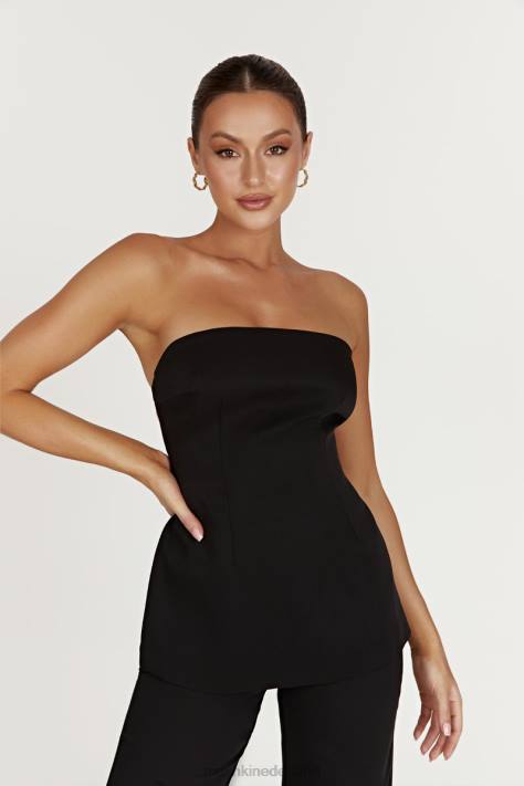 Meshki Astrid strapless top met strikband op de rug kleding zwart XP0T862