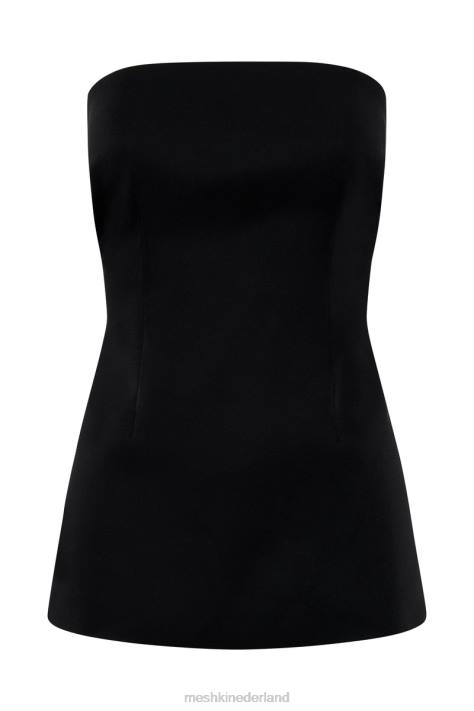 Meshki Astrid strapless top met strikband op de rug kleding zwart XP0T862