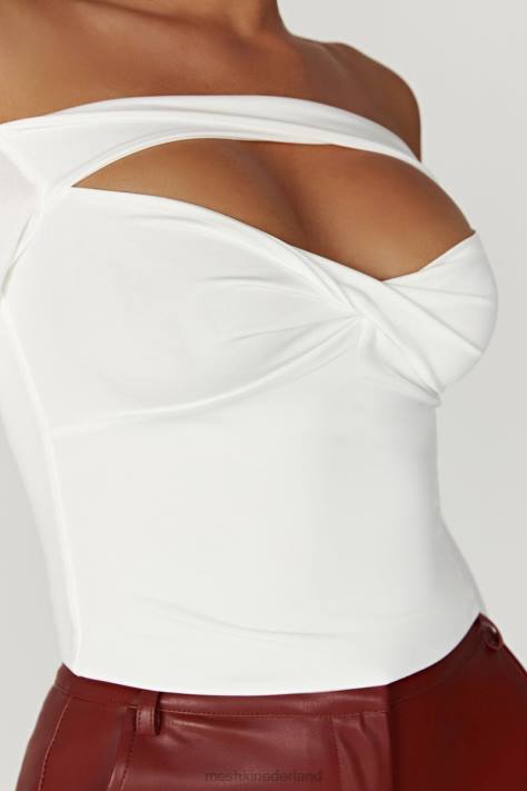 Meshki Ceri off-shoulder top met lange mouwen kleding wit XP0T934