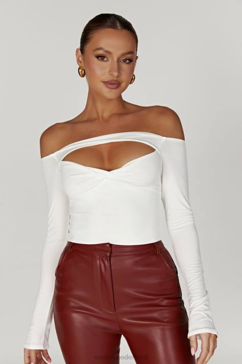 Meshki Ceri off-shoulder top met lange mouwen kleding wit XP0T934