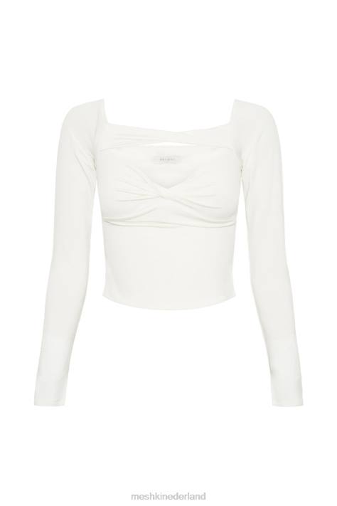 Meshki Ceri off-shoulder top met lange mouwen kleding wit XP0T934