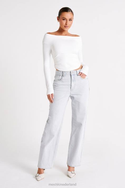 Meshki Emma gerecycled nylon top met lange mouwen kleding wit XP0T751