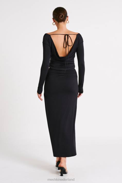 Meshki Emma gerecycled nylon top met lange mouwen kleding zwart XP0T769