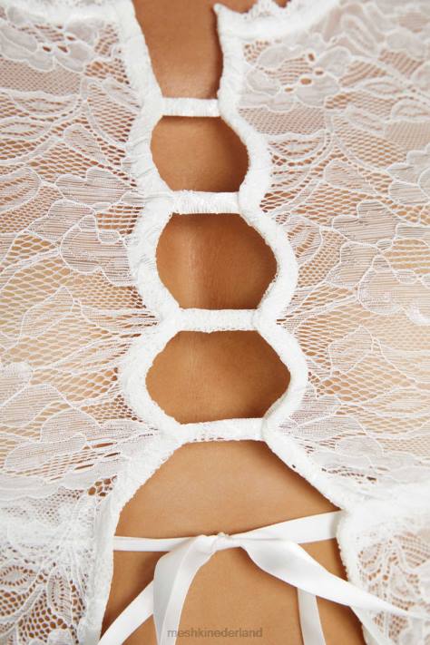 Meshki Farrah vintage top met stretchkant kleding wit XP0T826