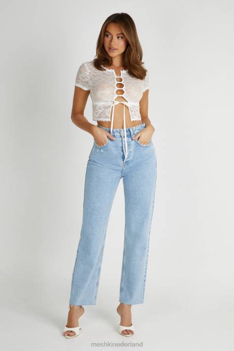 Meshki Farrah vintage top met stretchkant kleding wit XP0T826