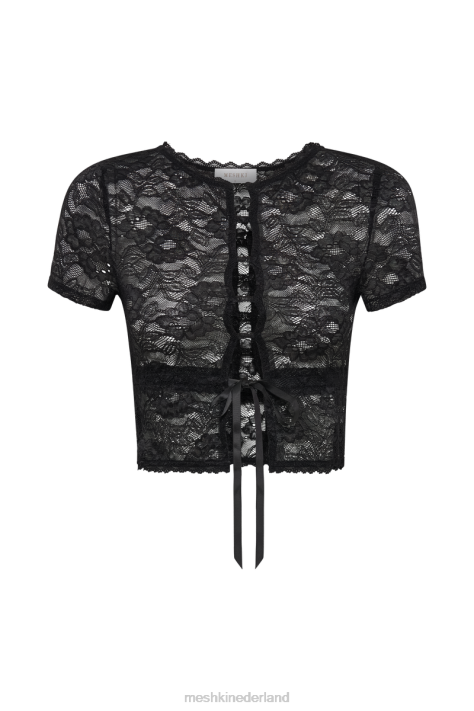 Meshki Farrah vintage top met stretchkant kleding zwart XP0T822