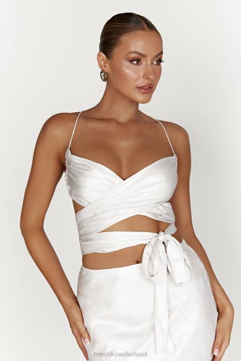 Meshki Georgie overslagtop met strik kleding parel XP0T1004