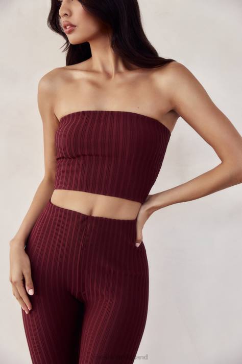 Meshki Jordan strapless gebreide top kleding kersen chocolade XP0T1012