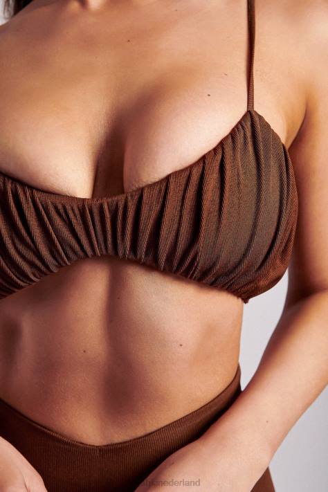 Meshki Jordan top met ruches aan de voorkant kleding gember XP0T1195