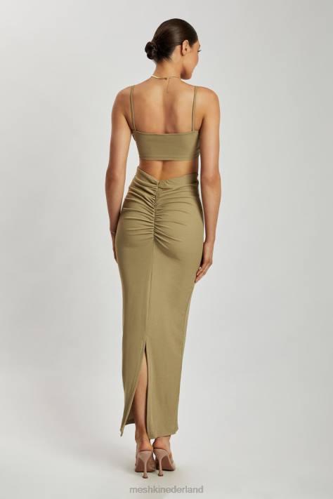 Meshki Jordan top met ruches aan de voorkant kleding groente XP0T1206