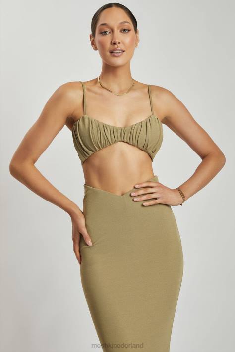 Meshki Jordan top met ruches aan de voorkant kleding groente XP0T1206