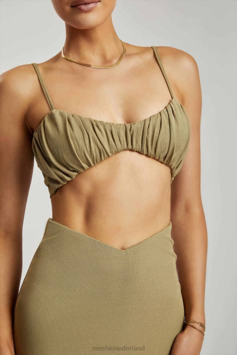 Meshki Jordan top met ruches aan de voorkant kleding groente XP0T1206