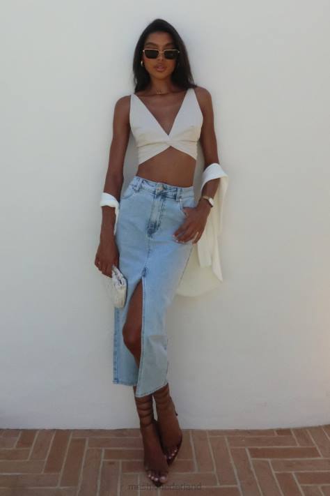 Meshki Kaesha twist linnen top kleding natuurlijk XP0T1046