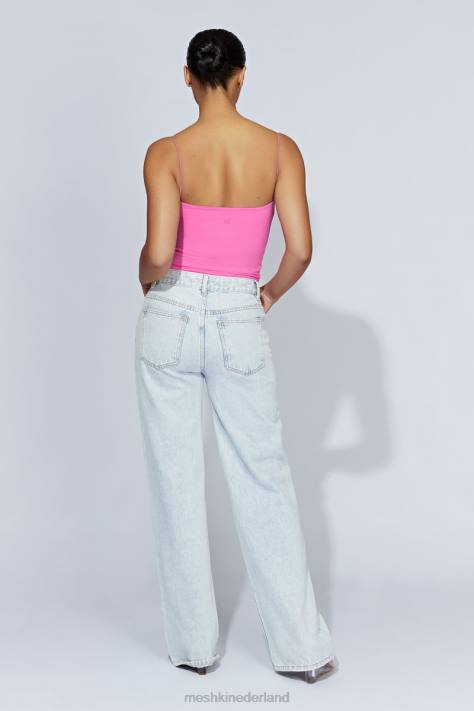 Meshki Kaitlyn lieverd top met dunne bandjes kleding kauwgom roze XP0T977