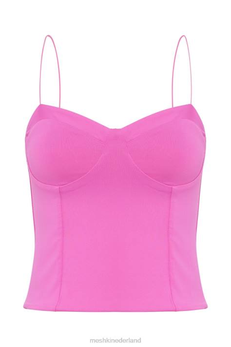 Meshki Kaitlyn lieverd top met dunne bandjes kleding kauwgom roze XP0T977
