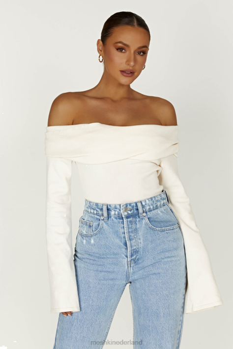 Meshki Marlisa off-shoulder twisttop kleding ivoor XP0T840