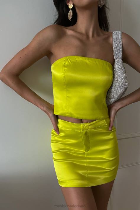 Meshki Monique satijnen tubetop kleding fris groen XP0T1090