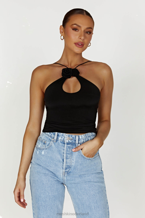 Meshki adeline rose haltertopje kleding zwart XP0T857