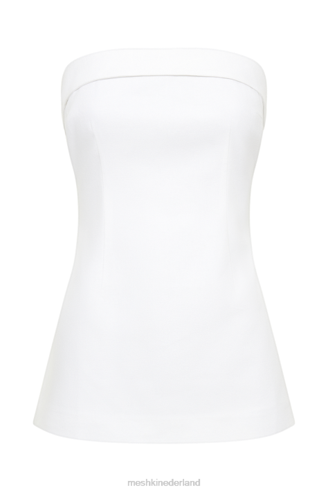 Meshki aieleen linnen strapless top met strikband op de rug kleding wit XP0T877