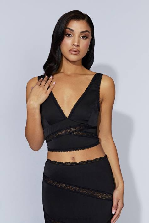 Meshki monet kanten top kleding zwart XP0T987