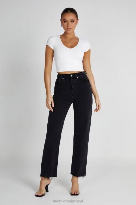 Meshki olympia top van gerecycled nylon met v-hals kleding wit XP0T799