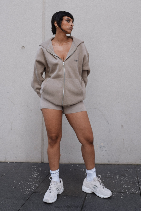 Meshki Corrie hoodie met ritssluiting kleding cement XP0T930