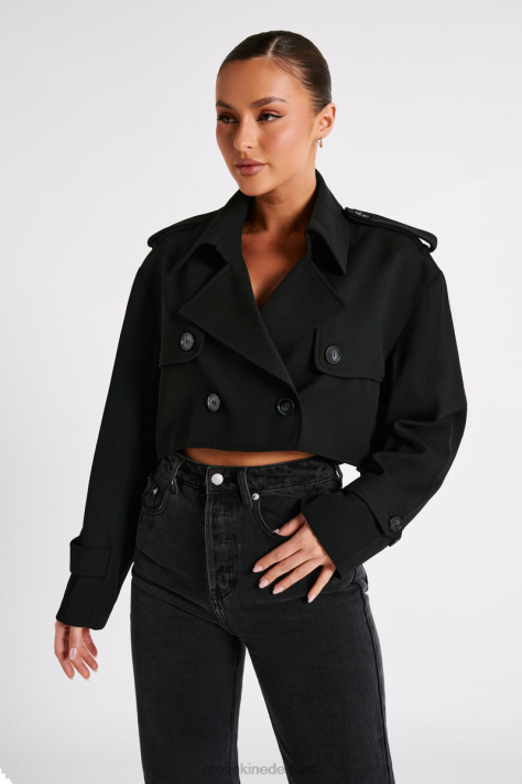 Meshki Palmer cropped trenchcoat kleding zwart XP0T1629