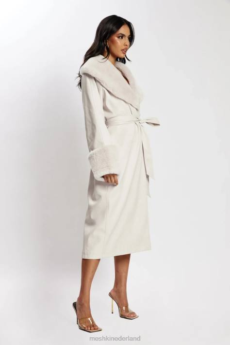 Meshki rebekah oversized pu trenchcoat met bontafwerking kleding bot XP0T1650