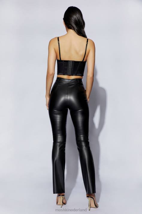 Meshki Alexina bustier met kettingriem en korset kleding zwart XP0T1107