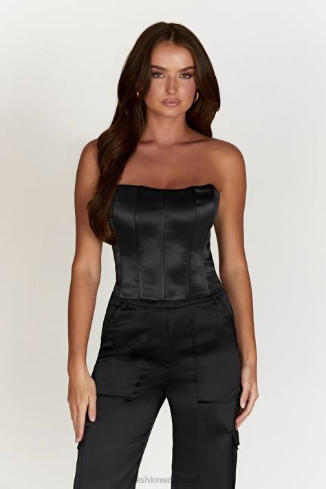 Meshki Amaya korsettopje met veters kleding zwart XP0T995