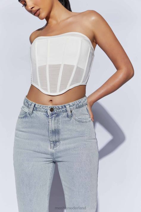 Meshki Helen strapless korset bustier kleding wit XP0T1031
